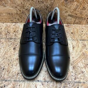 Bruno Marc Princewide-6 Black Leather Upper Cap Toe Derby Mens 7.5W Dress Shoes